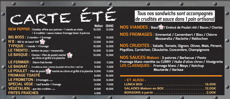 Carte ETE 2026
